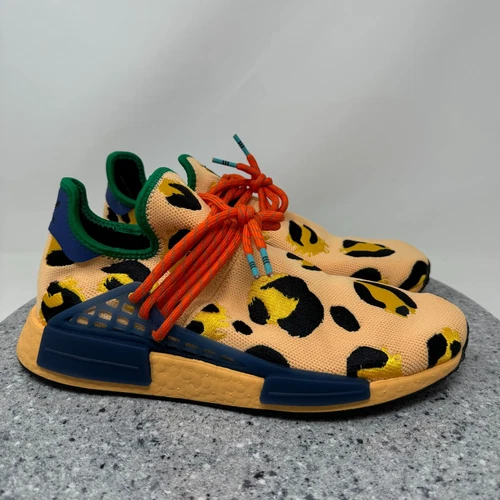 Adidas Pharrell Williams x HU NMD Animal Print Shoes Pulse Amber Mens 9.5