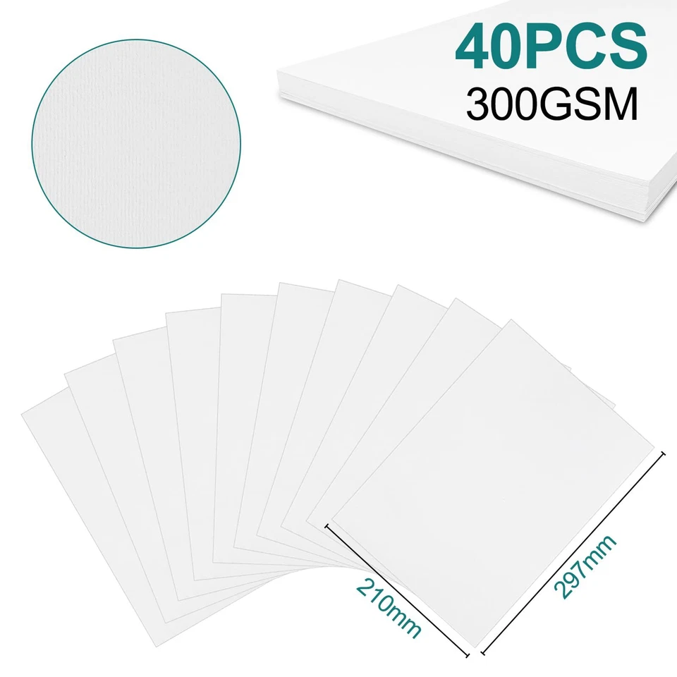 Papier Aquarelle 40 Feuilles 300 Gsm Carnet Aquarelle A4 Blanc Feuille Aquare... - Photo 2/4