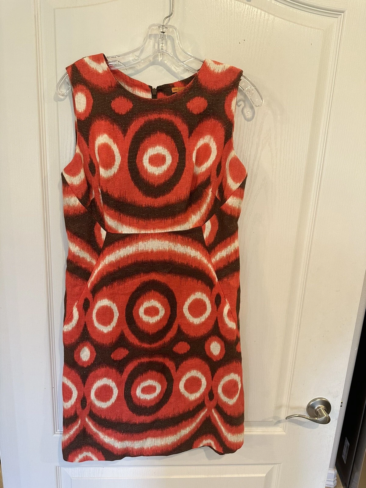 Abito donna Tory Burch stampa Ikat senza maniche linea A. Taglia 8