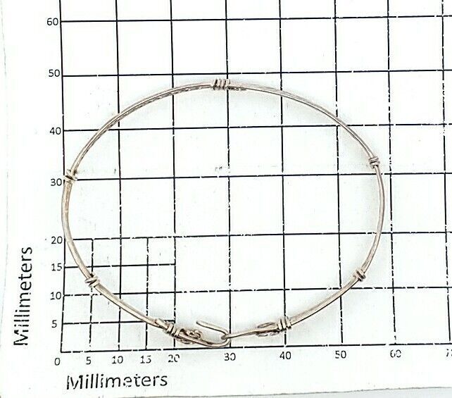 925 Sterling Silver Wire Pattern Bangle Bracelet … - image 7