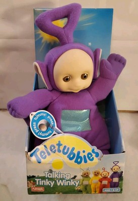 TINKY WINKY Talking Teletubbies  Plush Doll Toy Purple Playskool  1998 Works!!