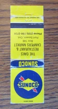 OAKS SUNOCO GAS STATION MATCHBOOK COVER: PORT SEVERN, ONTARIO MATCHCOVER -B23