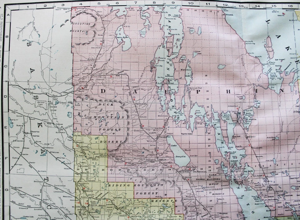 PÁGINA MAPA ATLAS COMERCIAL RAND MCNALLY PROVINCIA DE MANITOBA CANADÁ 1913 VINTAGE Foto 2 de 4