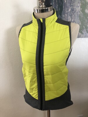 LUCY Activewear Revolution Run Vest Women s SIZE SMALL Lime Zest/Gray Insulated