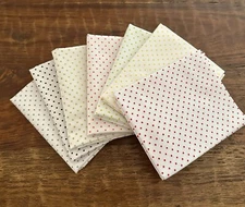 7 Fat Quarters Bundle Riley Blake Swiss Dot (Printed) Low Volume On White