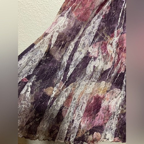KOMAROV woman floral mixed media sleeveless maxi dress size 2X lace crinkle - Picture 6 of 13