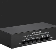 Passive Power Amplifier Selector Splitter Speaker Switch 4 Amp In 2 Speaker Out