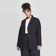 Prologue Women's Plus Size Long Sleeve Essential Blazer (blk-16w)