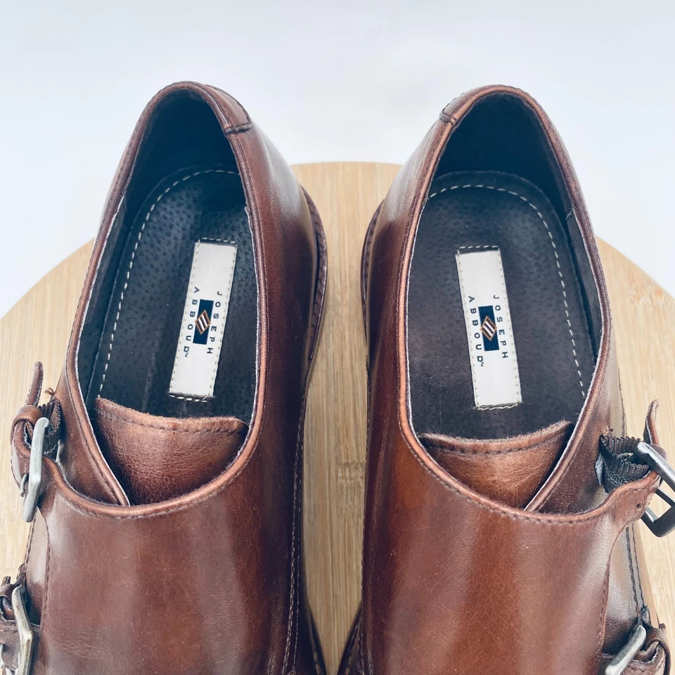 Туфли мужские Joseph Abboud 10 коричневые кожаные с двойным ремешком Monk кепка Oxford - Изображение 4 из 4