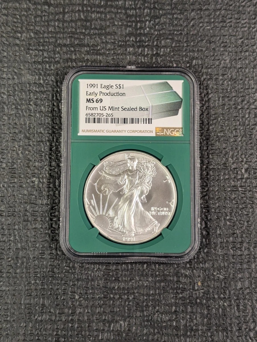 American Eagle MS 69 Graded 1991 Silver Bullion Coins for sale | eBay
