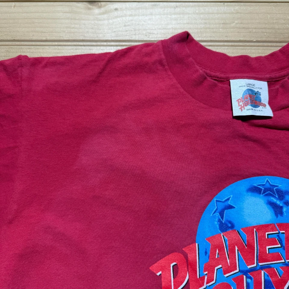 Camiseta Souvenir Planet Hollywood Atlantic City Años 90 De Colección Hecha en EE. UU. Talla Grande Foto 4 de 4