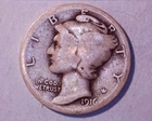 1916  Mercury Head Silver Dime ~ **129-6A