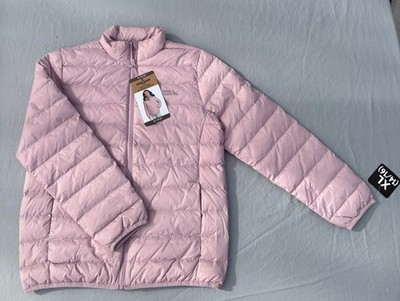 Eddie Bauer Girls Packable Down Jacket Size Extra Large (14-16) Pink 650 NEW