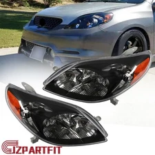 Headlights For Toyota Matrix 2003-2008 JDM Headlamps Black Pair Replacement