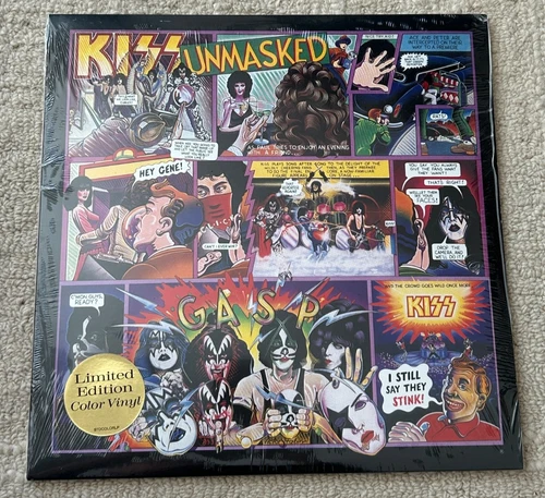KISS - SEALED Unmasked - 2020 Splatter Color Vinyl Reissue with Poster  - Mint