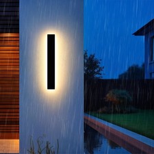 Outdoor Wall Light LED Long Wall Sconce 11.82in Ip65 Waterproof Black Modern ...