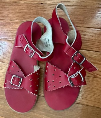 FOOTMATES Eco Ariel Apple Red leather Girls Shoes Size 13