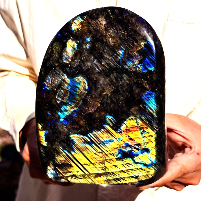 6.07LB Top natural Labrador flash moonstone quartz crystal mineral specimen