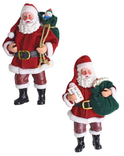 2Er Set Santa Claus Christbaumschmuck 2 StüCk Nikolaus Weihnachtsmann Baumdeko-image