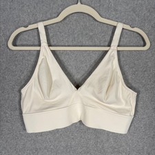 Soma Embraceable Wireless UT Tailored Bralette Large Cream Comfort 061803