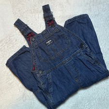 OshKosh B'gosh 3T Youth Flannel Lined Denim Jean Vestbak Overalls Farm Western