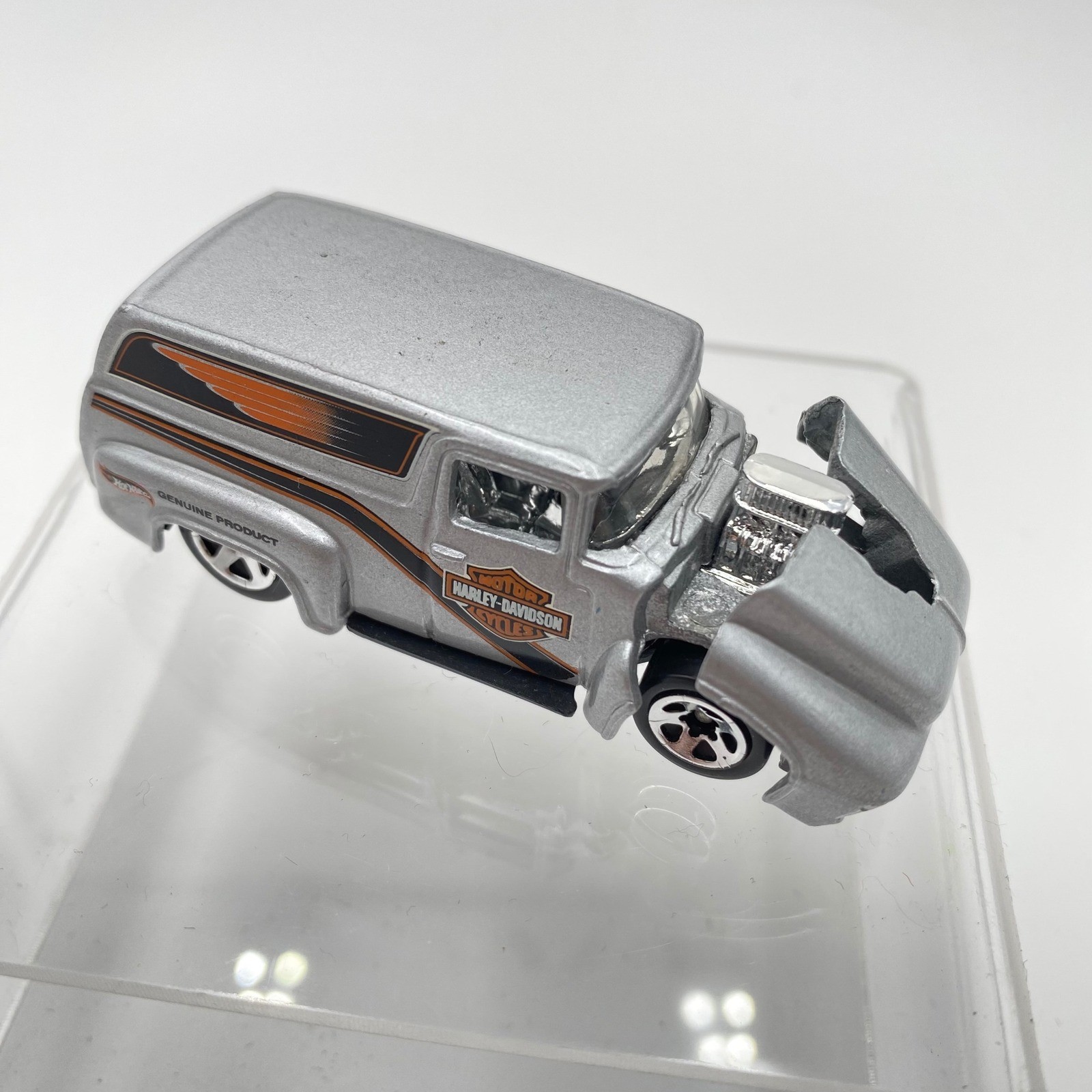 Hot Wheels 1956 Ford Panel Truck Harley Davidson Silver Diecast Toy Car thumbnail 2