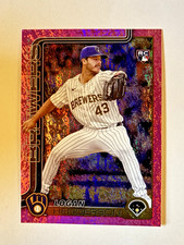 2025 Topps Update Pink Holo Foil RC Logan Henderson #US137 Milwaukee Brewers