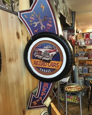 3D Schild Retro Cars Garage - Repair - Kansas 72x30x8,2 cm doppelseitig