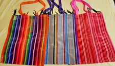 Pack of 3 Large Size Gusseted Shopping Bags-Mexican Tote Reusable Multicolor NEW