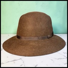 Vintage Ralph Lauren Polo Fur Felt Open Crown Fedora Hat England Sable 7 1/2 XL