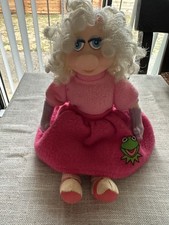 Vintage 1989 Jim Henson Muppets Miss Piggy Pink Dress Poodle Skirt Plush Doll