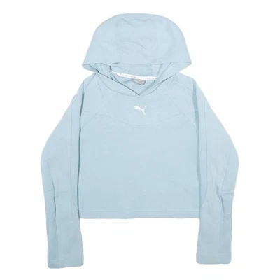 PUMA Hoodie Femme Bleue XS Coton Mélangé Léger Pull Encolure Ronde - Photo 1/4