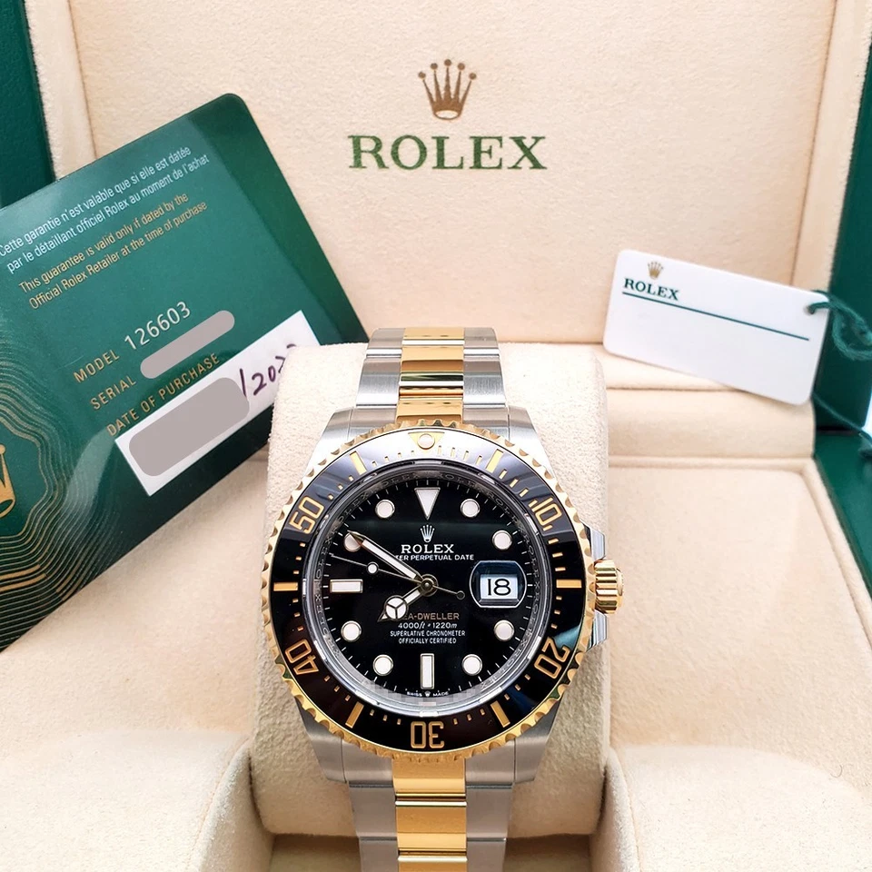2023 Rolex Sea-Dweller 43mm 126603 Black Ceramic Bezel 2-tone Box/Papers/Tag - Image 4 of 4