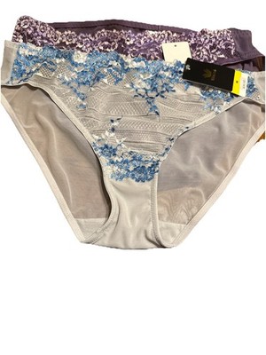 Wacoal embrace lace  Panty Medium Bikini 2 Pairs Grape And Blue