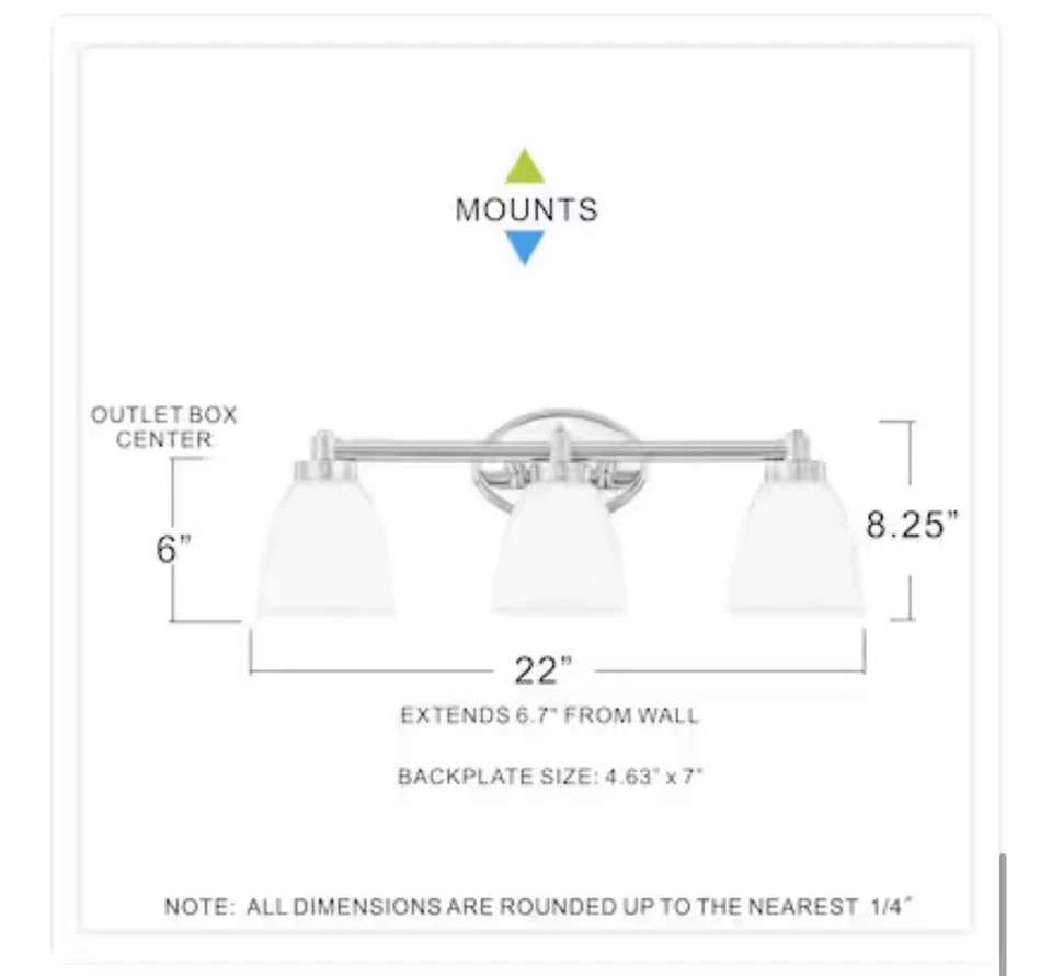 Portfolio 3-light vanity Bar- Lowe’s Exclusive Model #LWS3074C1 - Image 3 of 4