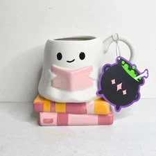 Ghost Reading Book 10 Strawberry Street Bookworm Halloween Books Coffee Mug NEW