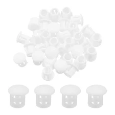 64Pcs 6mm(1/4') White Nylon Plastic Round Locking Hole Plugs Insert End Caps