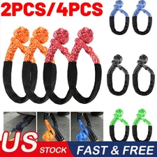 2PC Shackle Rope Synthetic Tow Recovery Strap Breaking Strength Sailing 38000LBS