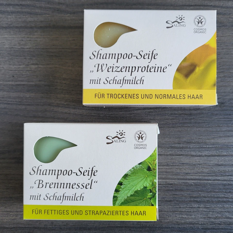 SALING Shampoo-Seifen mit Schafmilch und Weizenproteinen oder Brennnesselextrakt