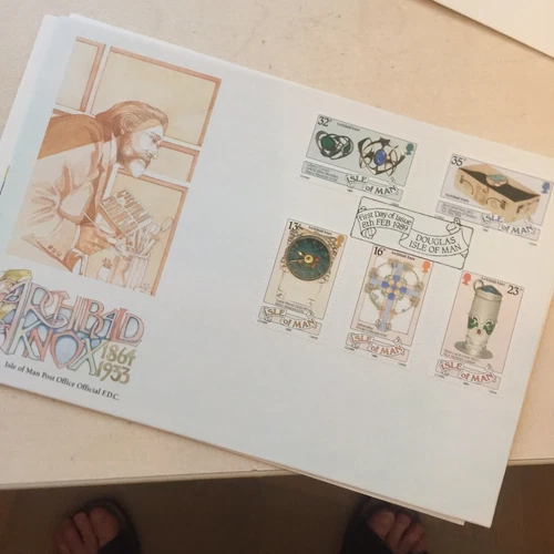 ISLE of MAN 1989 First Day Cover Archibald Knox Artist/Designer FDC UNADDRESSED