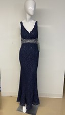 MY MICHELLE Navy Blue SPARKLE Formal Dress Gown Lace SEQUIN Prom Size 1 168 New