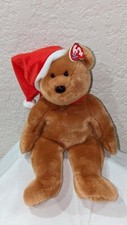 TY The Beanie Buddies Collection 1997 Holiday Teddy with Santa Hat 14" With Tags