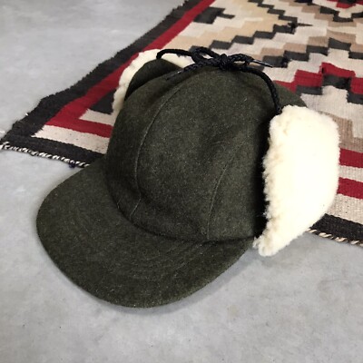 FILSON Men's Small Double Mackinaw Wool Shearling Trapper Hat Cap