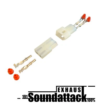 SOUNDATTACK EXHAUST Steckverbinder 2 polig Buchse und Stecker Auto Motorrad abgedichtet PKW 12V 24V