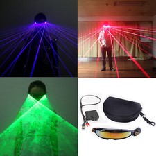 Rechargeable Green Blue Laser LED Bulb Stage Luminous Glasses For DJ Club Party