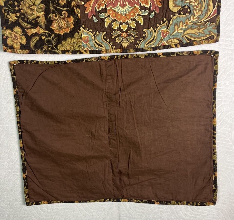 Noble Excellence Pillow Shams Set of 2 Quilted Patches Floral Standard