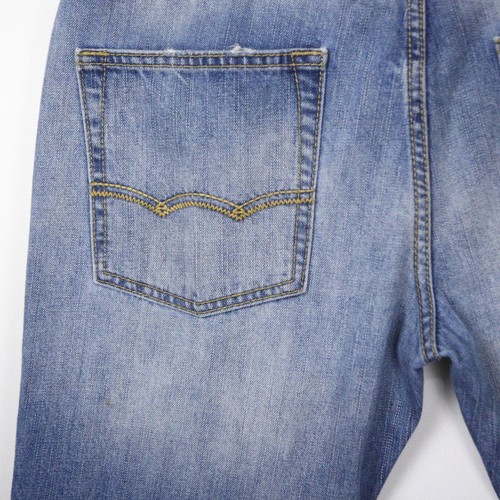 American Eagle Denim Blue Jeans DISTRESSED STAINED PATCHED HOLES Mens 31x32 READ - Picture 19 of 22