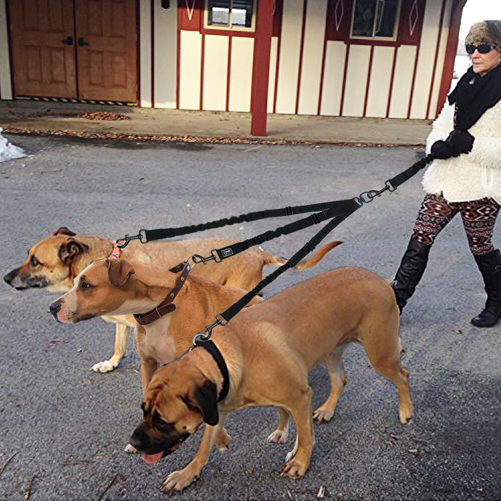 3 Way Dog Leash Nylon Triple Couple Pet Adjustable Walking Lead for Three Dogs