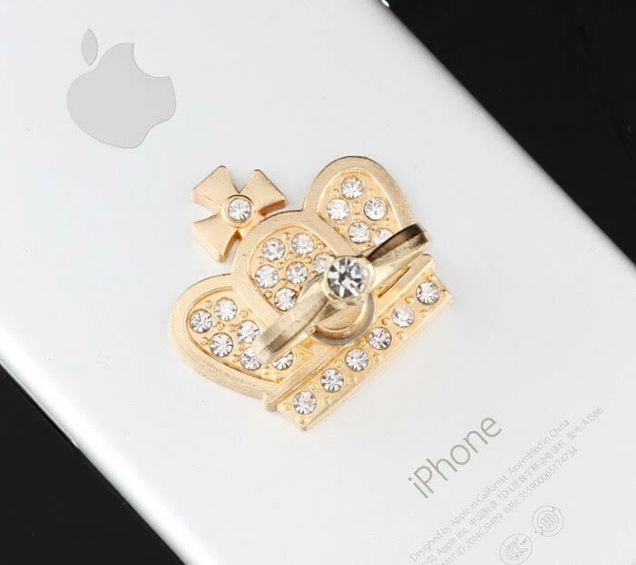 Rotación 360 Moda Cristal Piedras Preciosas Teléfono Anillo Soporte Agarre - Mi Reina Foto 4 de 4
