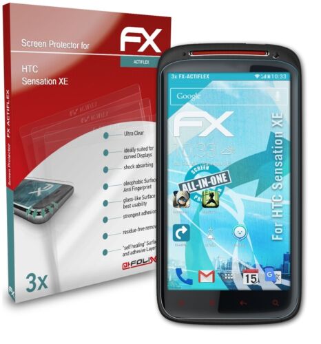 atFoliX 3x Screen Protector do HTC Sensation XE Folia ochronna przezroczysta i elastyczna - Zdjęcie 1 z 5